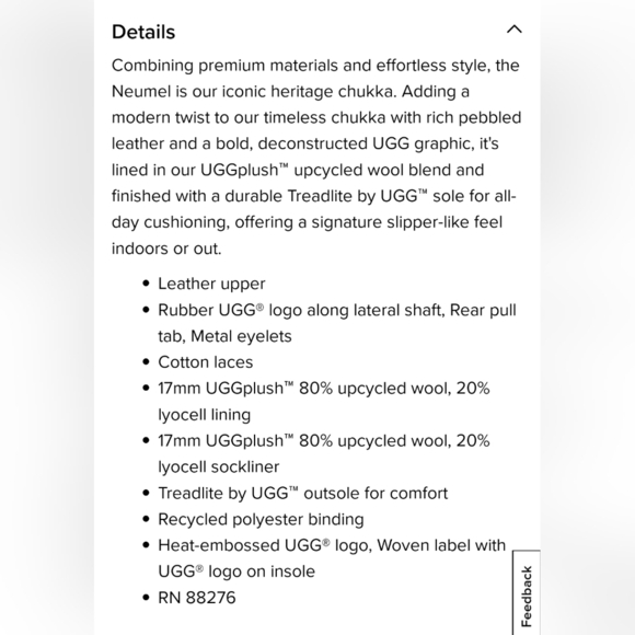 UGG Men’s Neumel Chopd White Leather Chukka‎ Boots size 9 - Picture 12 of 15